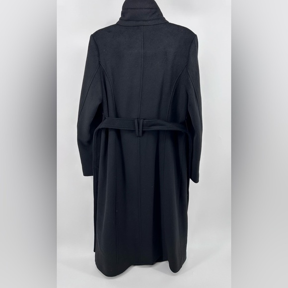 NWT Cole Haan Signature Slick Belted Long Coat Wool Blend Zip Snap Size 6 - Picture 12 of 16